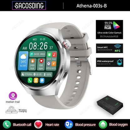 【SACOSDING】Sport Smart Watch Men Women NFC GPS Tracker AMOLED Screen Blood Sugar Smart Watces Bluetooth Call Watch 4 Pro For Huawei Xiaomi