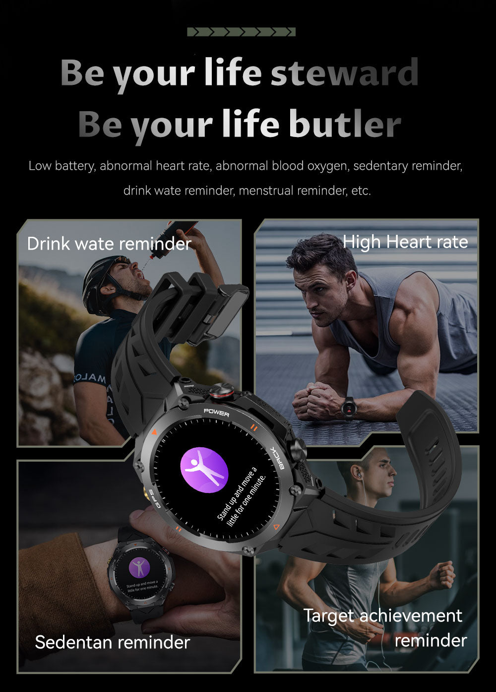 【SACOSDING】Military Smart Watches for Men, 5ATM Waterproof Rugged Smart Watch with Bluetooth Call (Answer/Dial Call), 1.41” HD IP68 Fitness Tracker Watch with 100+ Sport Modes for Android/iOS Phone