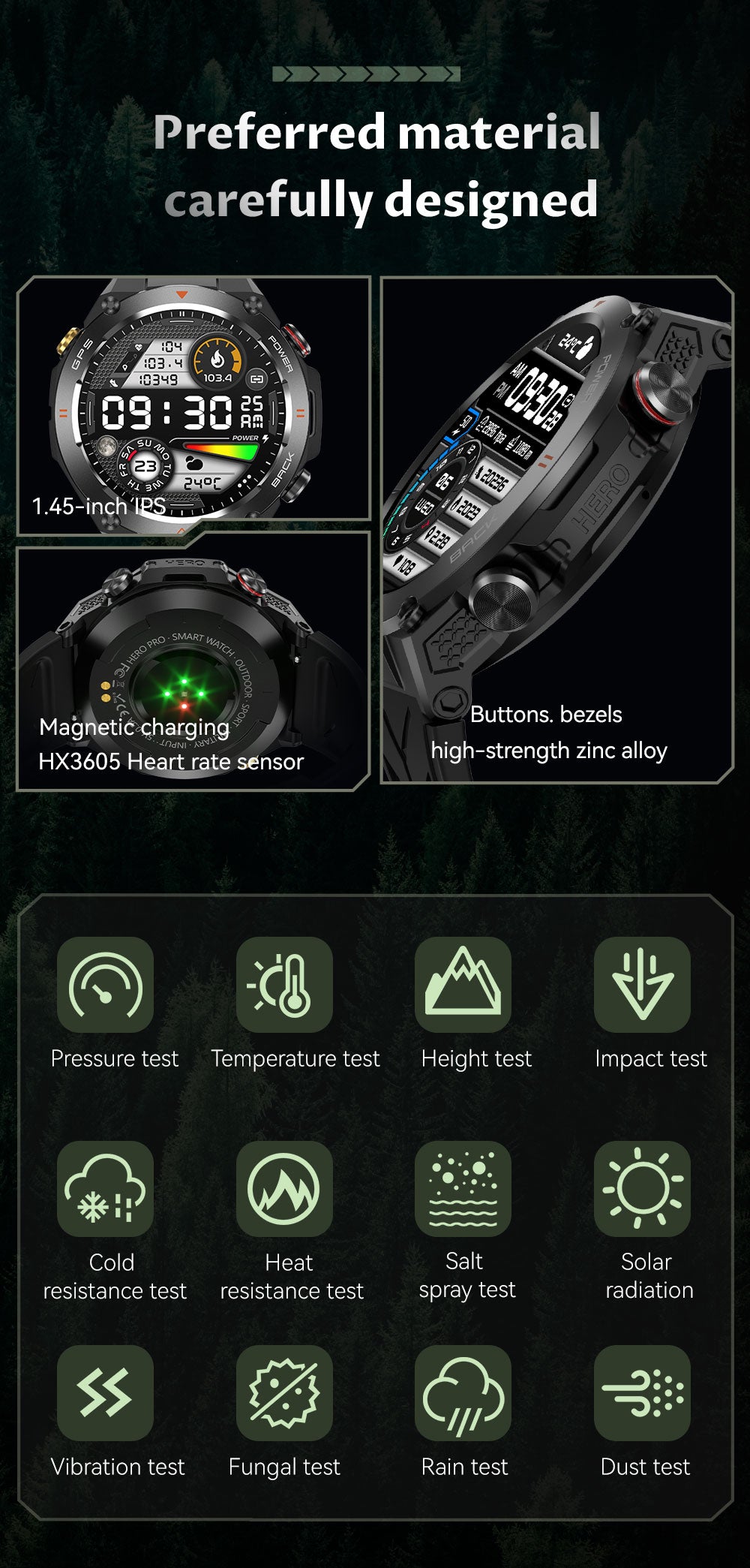 【SACOSDING】Military Smart Watches for Men, 5ATM Waterproof Rugged Smart Watch with Bluetooth Call (Answer/Dial Call), 1.41” HD IP68 Fitness Tracker Watch with 100+ Sport Modes for Android/iOS Phone