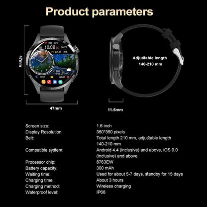 【SACOSDING】For Huawei Xiaomi Smart Watch Men NFC GPS Tracker AMOLED 360*360 HD Screen Heart Rate Bluetooth Call SmartWatch 2024 Men's Watch